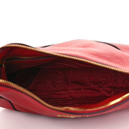 Prada Vitello Phenix Zippered Messenger Hobo Rosso 5 of 9
