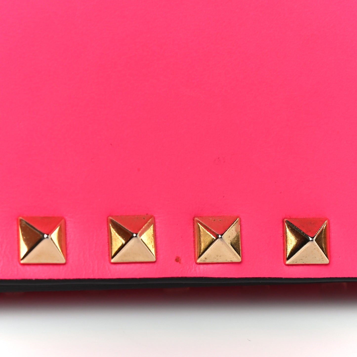 Nappa Rockstud Wristlet Clutch Fuxia Fluo