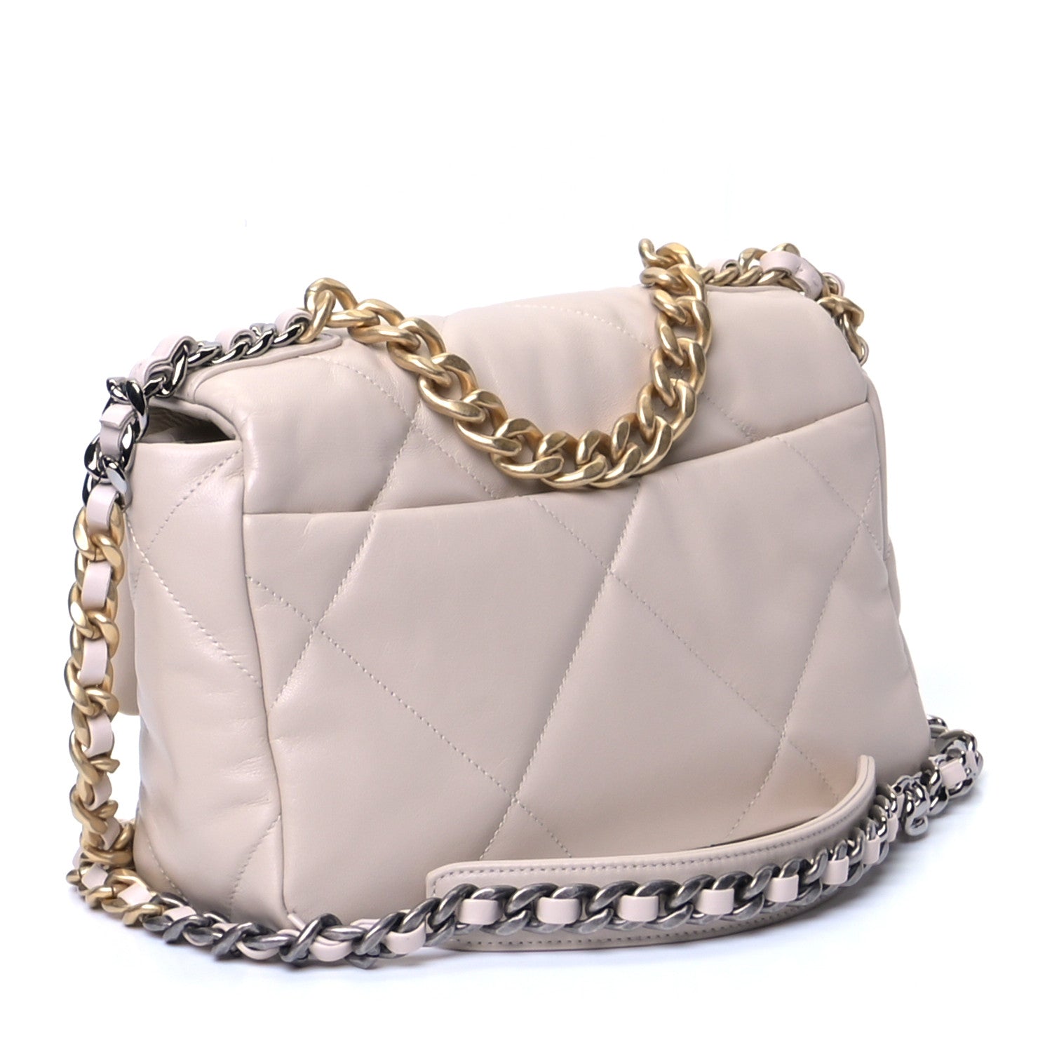 Chanel Goatskin Quilted Medium Chanel 19 Flap Beige 2 of 5