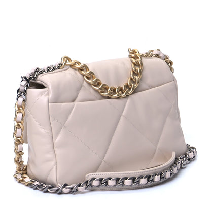Chanel Goatskin Quilted Medium Chanel 19 Flap Beige 2 of 5