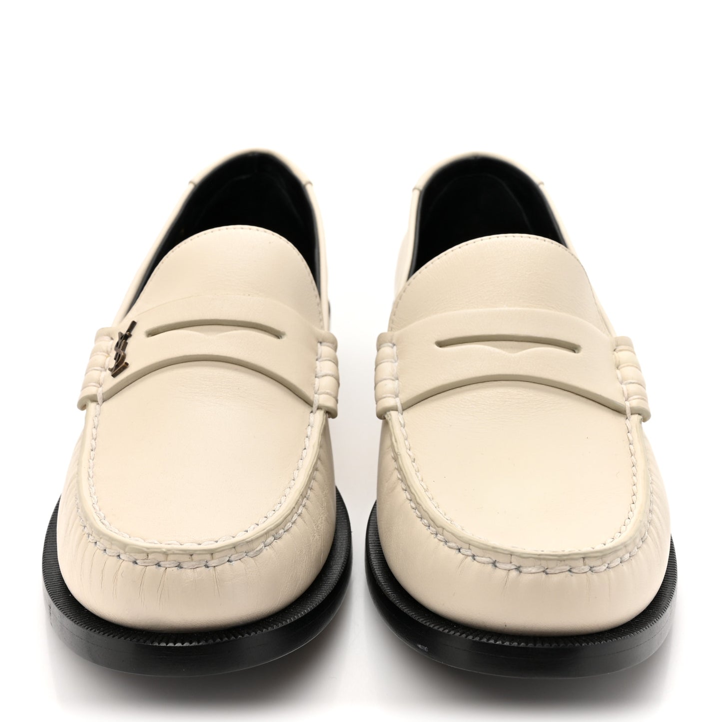 Calfskin Penny Loafers 40.5 Pearl