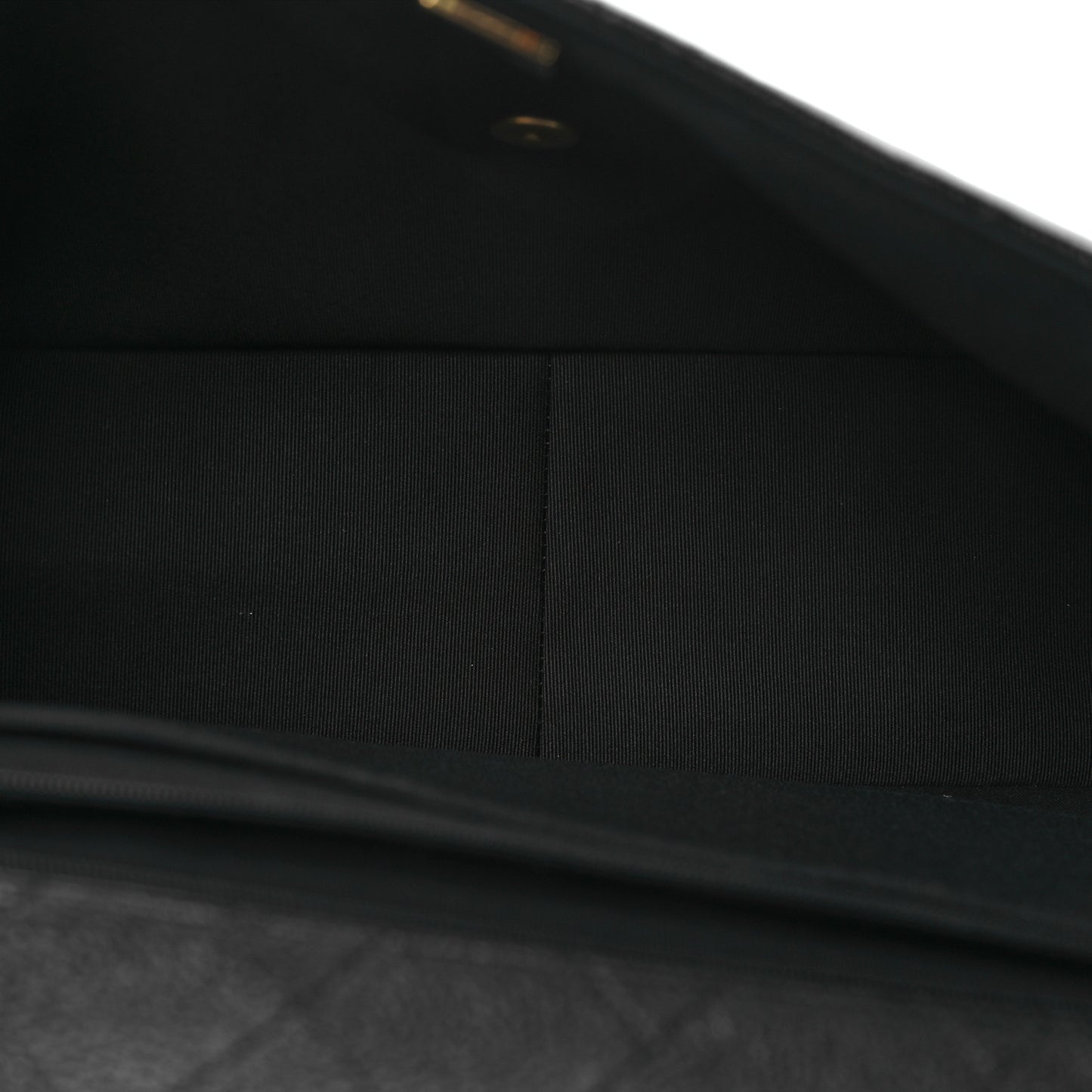 Grained Calfskin Quilted XXL Travel Flap Bag Black