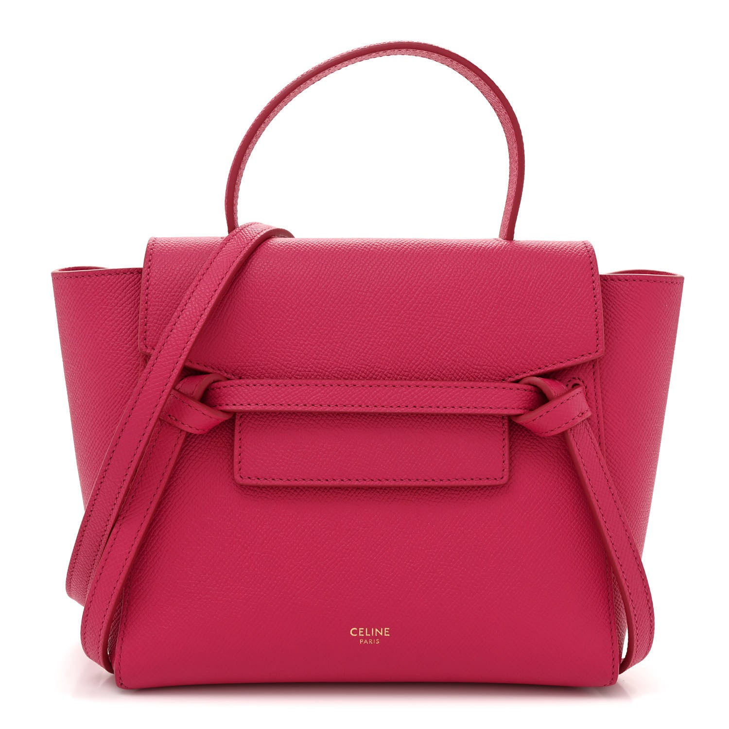 Celine Grained Calfskin Nano Belt Bag Raspberry 1 of 12