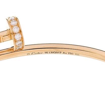 Cartier 18K Yellow Gold Diamond Small Juste Un Clou Bracelet 16 3 of 4