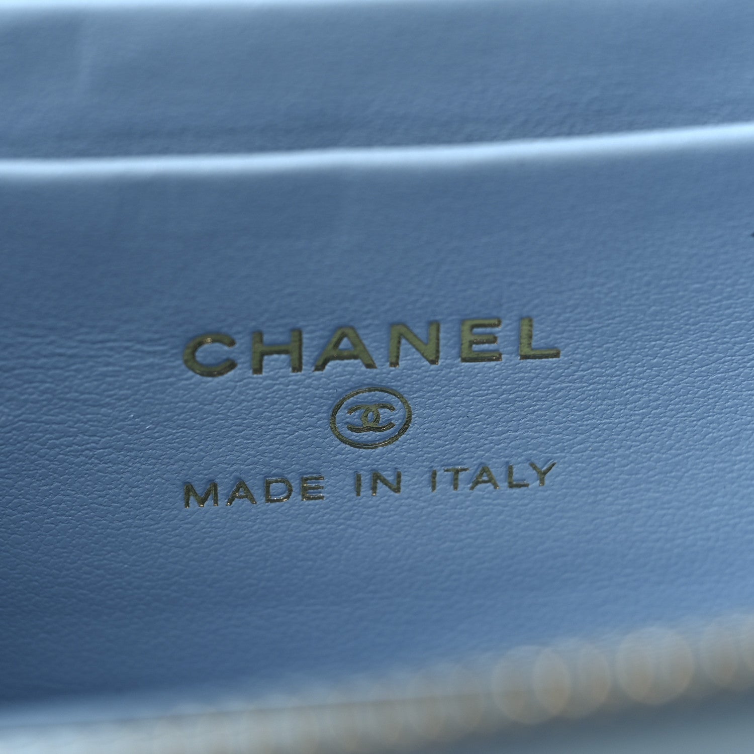 Chanel Caviar Quilted Small Tiny CC Vanity Case With Chain Light Blue Light Blue 6 of 13