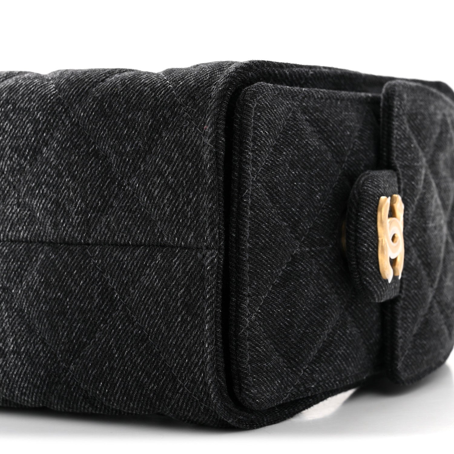 Chanel Washed Denim Quilted Mini Chanel 25 Handbag Black 10 of 10
