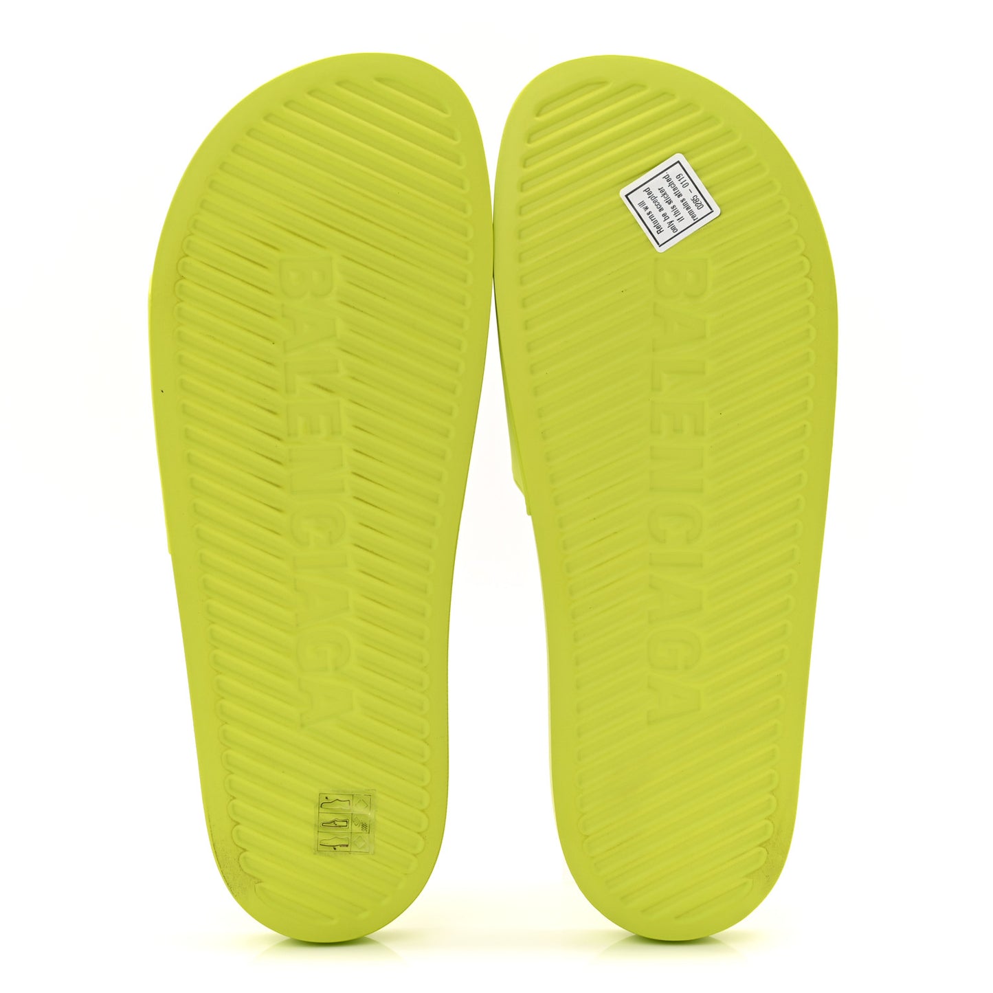 Rubber Mens Logo Pool Slide Sandals 44 Fluo Yellow