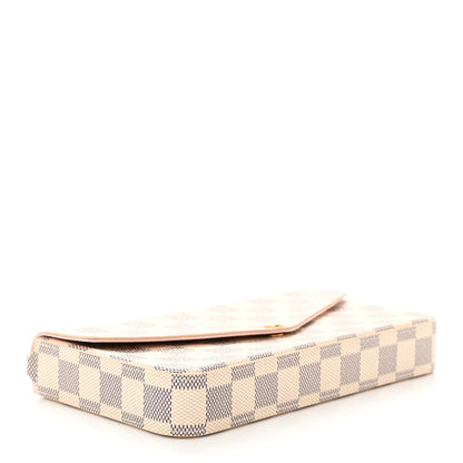 Louis Vuitton Damier Azur Pochette Felicie Chain Wallet Rose Ballerine 5 of 11