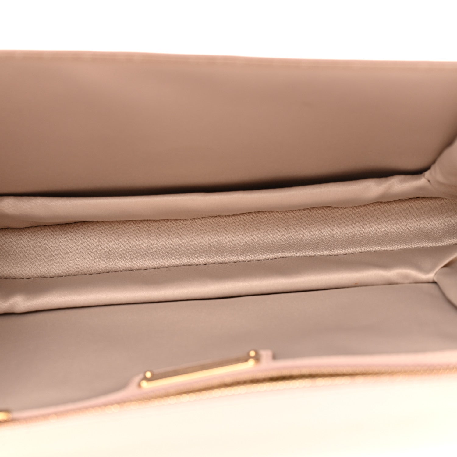 Salvatore Ferragamo Patent Calfskin Vara Bow Chain Flap Crossbody Beige 5 of 12