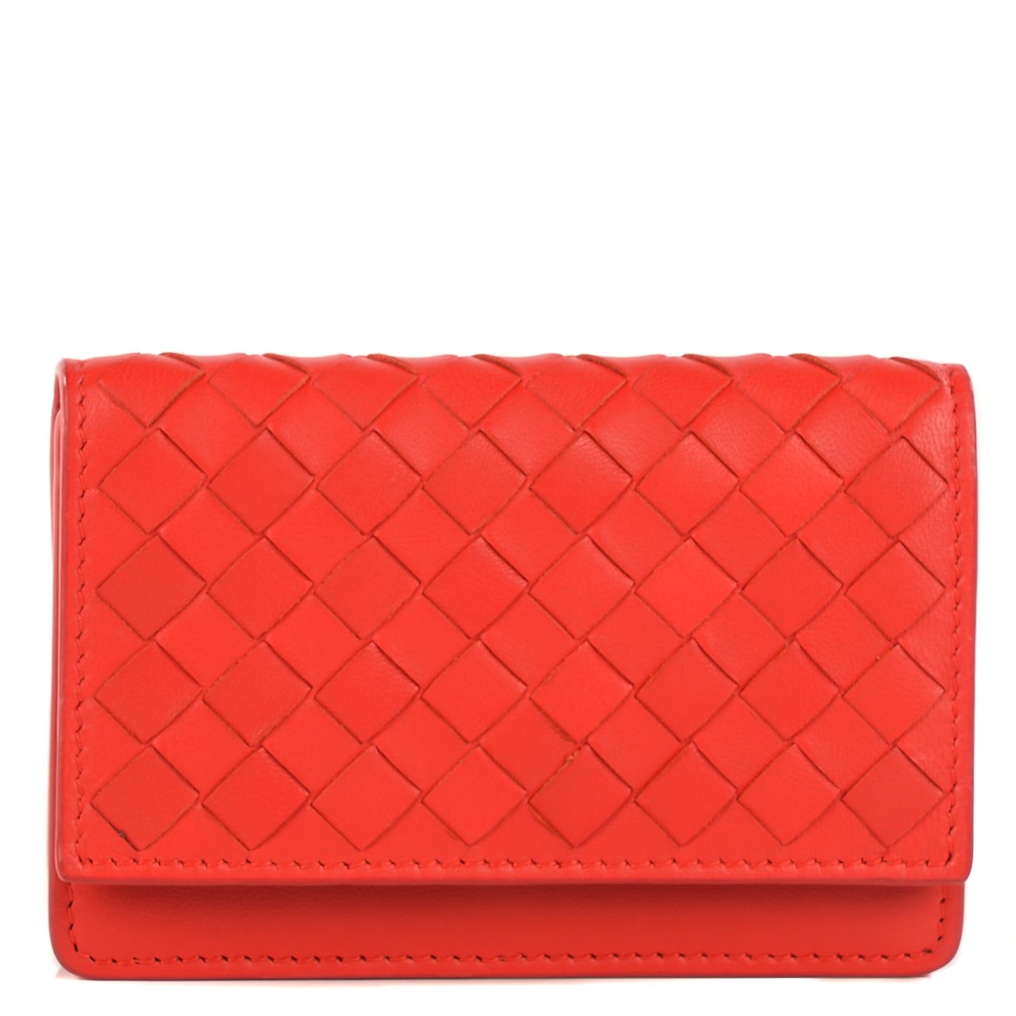 Nappa Intrecciato Woven Card Case Vesuvio