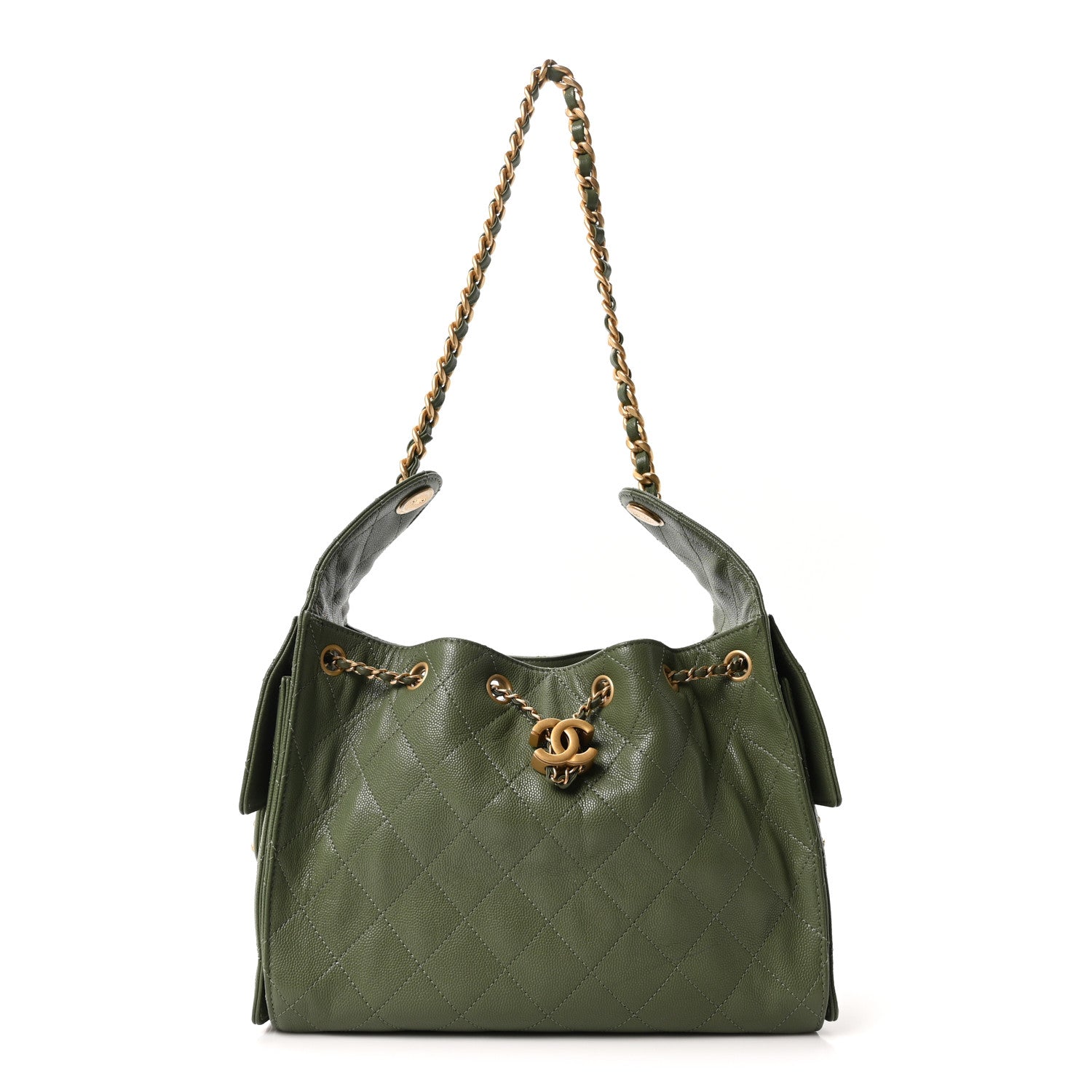 Chanel Caviar Quilted Small Chanel 25 Handbag Khaki 1 of 10