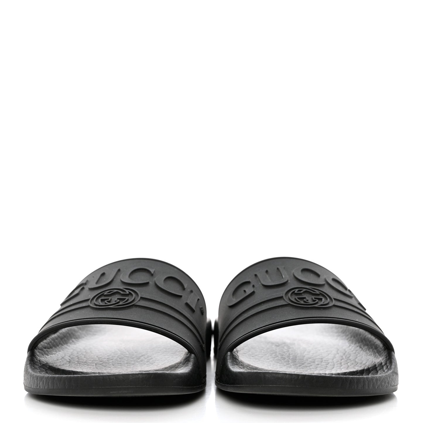 Rubber Womens Logo Slide Sandals 36 Black