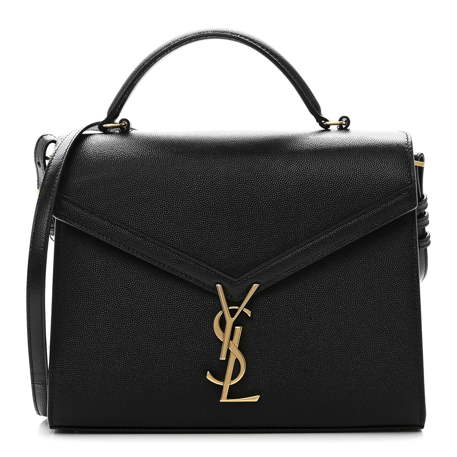 Saint Laurent Grain de Poudre Medium Classic Monogram Cassandra Top Handle Black 1 of 9