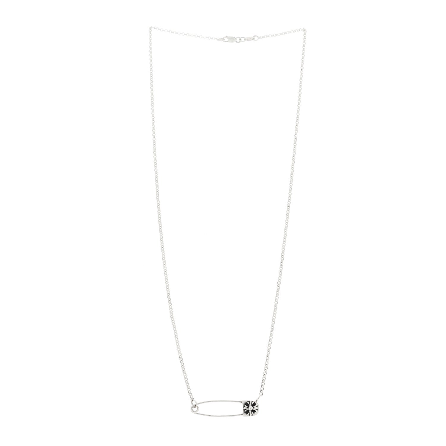 Chrome Hearts Sterling Silver Safety Pin Pendant Necklace 3 of 5