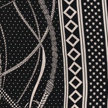 Hermes Silk Cashmere Fouets Et Badines Bandana Shawl 140 White Black 6 of 7