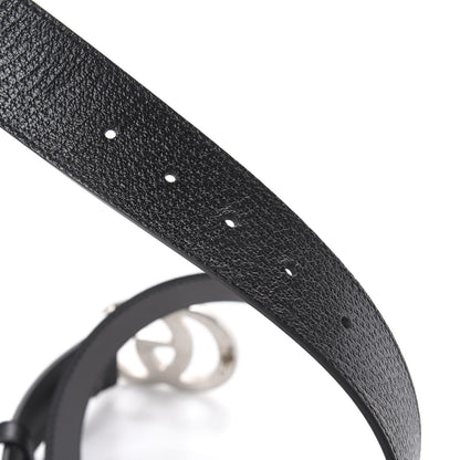 Gucci Textured Dollar Calfskin Nickel Double G 40mm Belt 100 40 Black 4 of 5