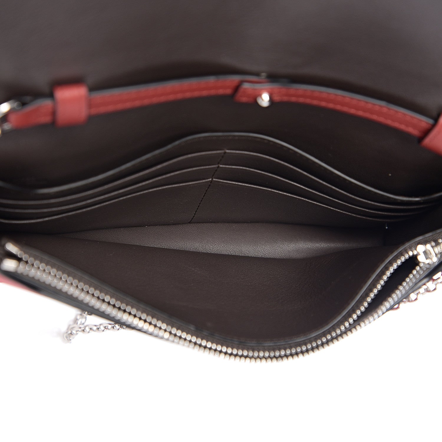 Loewe Grained Calfskin Chain Wallet Burnt Red 4 of 10