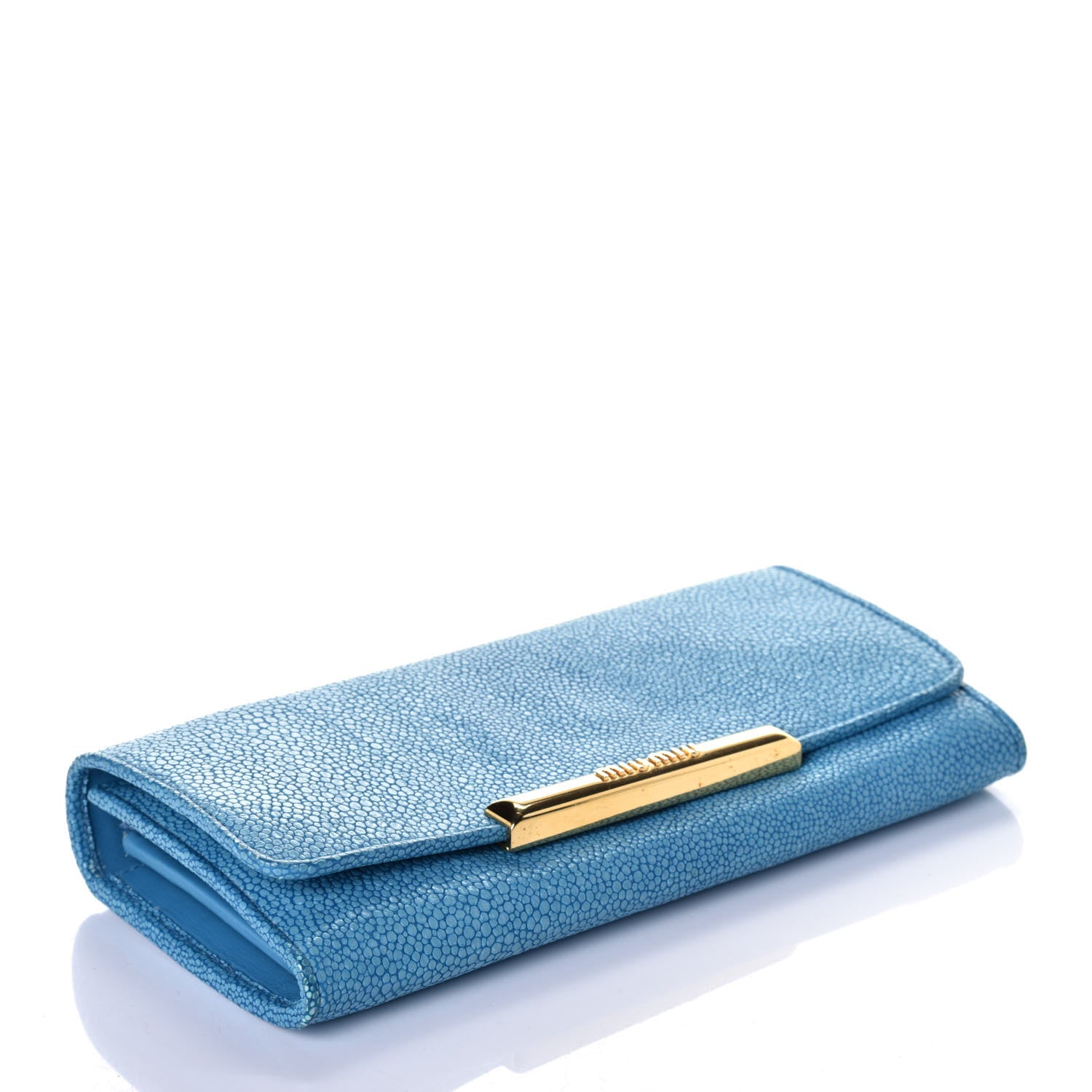 Miu Miu Stingray Continental Flap Wallet Blue 4 of 8