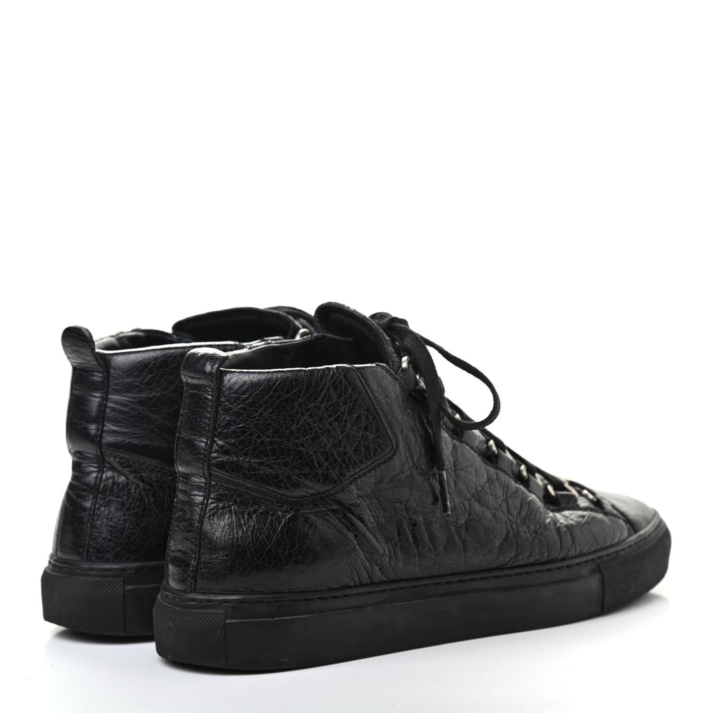 Crinkled Calfskin Womens Arena Sneaker 40 Black