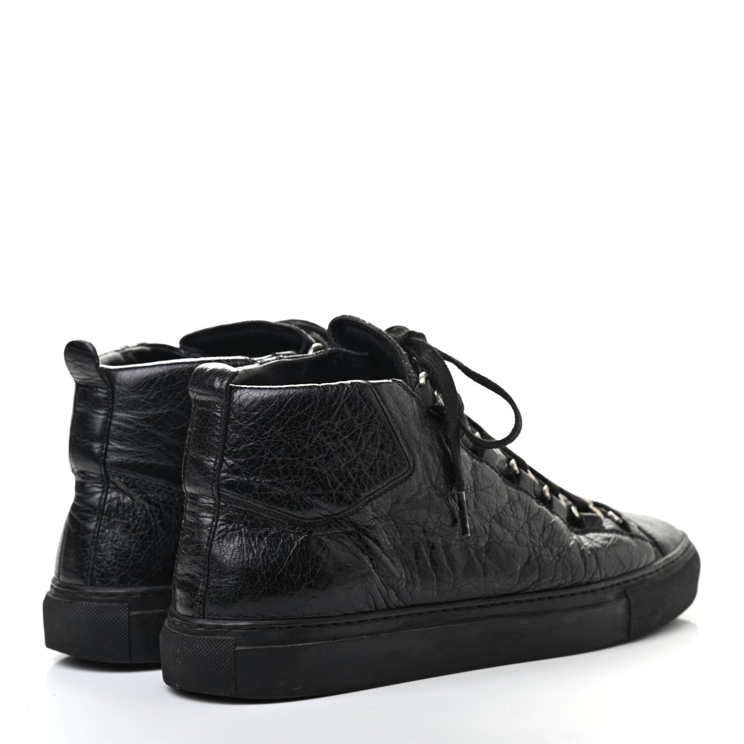 Balenciaga Crinkled Calfskin Womens Arena Sneaker 40 Black 4 of 7