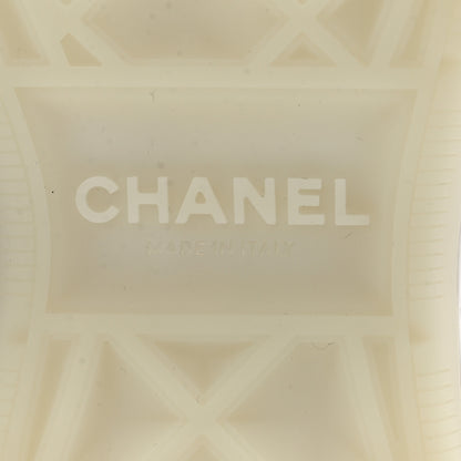 Chanel Suede Calfskin Nylon Grosgrain CC Sneakers 37.5 White 7 of 9