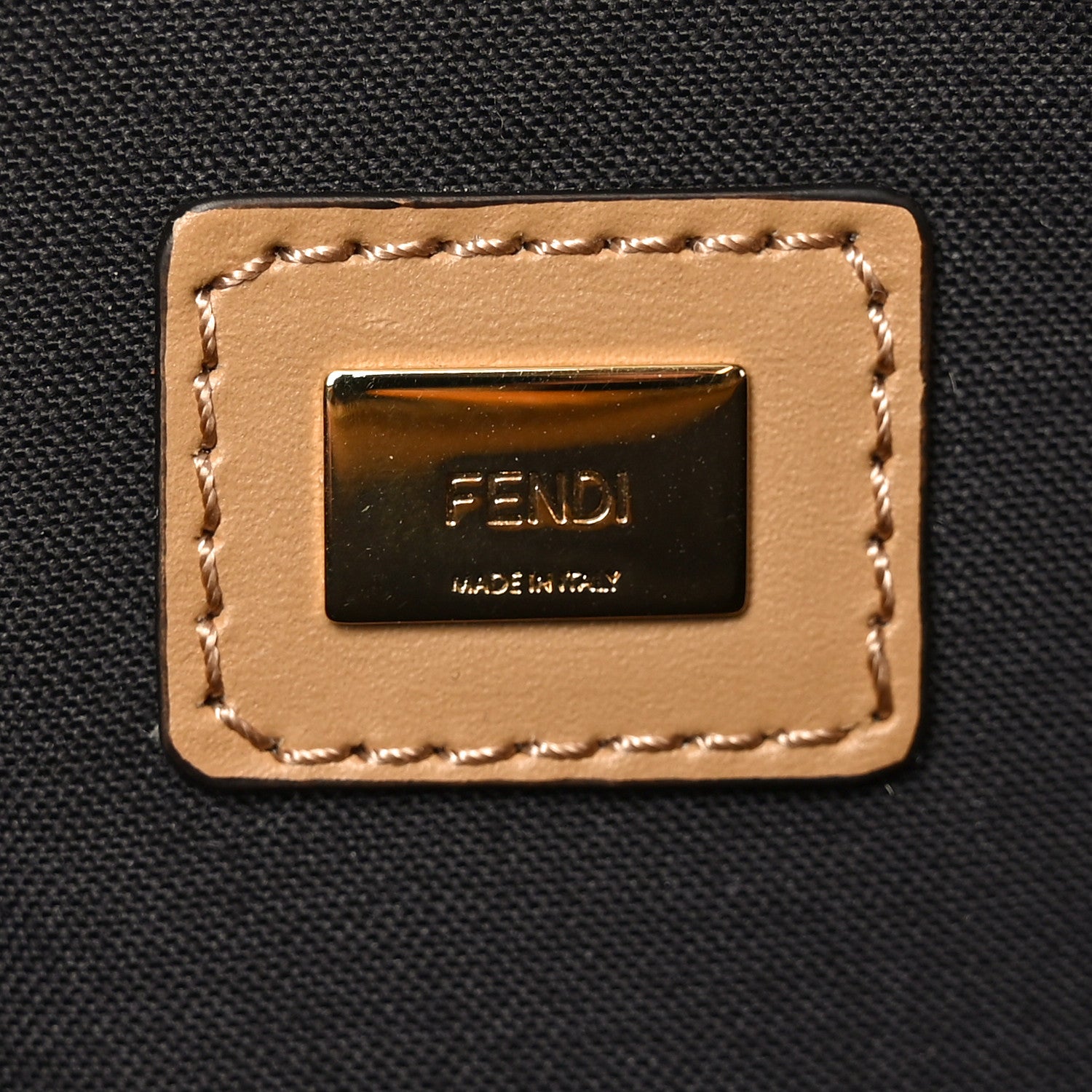 Fendi Vitello King Logo Embossed Large Flat Pouch Miele Scuro 6 of 7