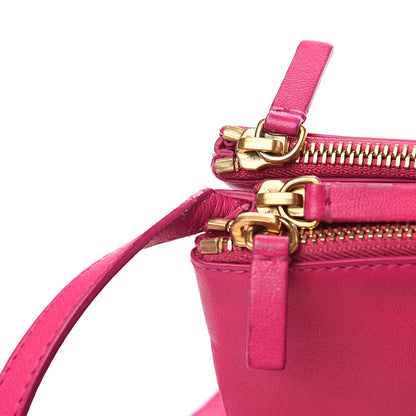 Celine Lambskin Large Trio Crossbody Bag Fluo Fuchsia 9 of 13