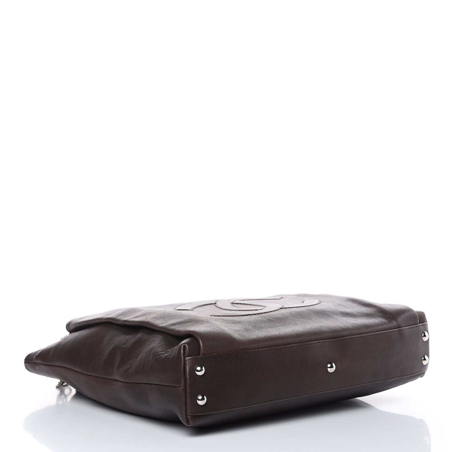 Caviar Large CC Tuck Tote Brown