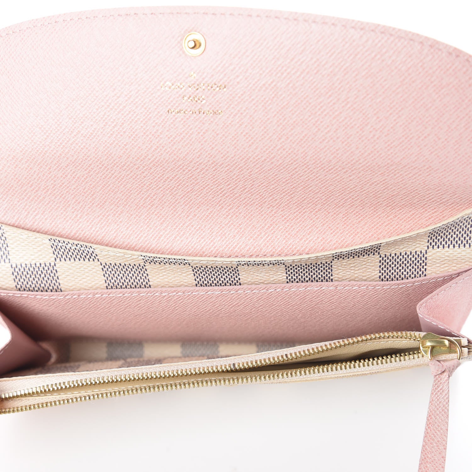 Louis Vuitton Damier Azur Emilie Wallet Rose Ballerine 7 of 8