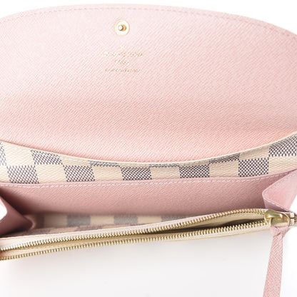 Louis Vuitton Damier Azur Emilie Wallet Rose Ballerine 7 of 8