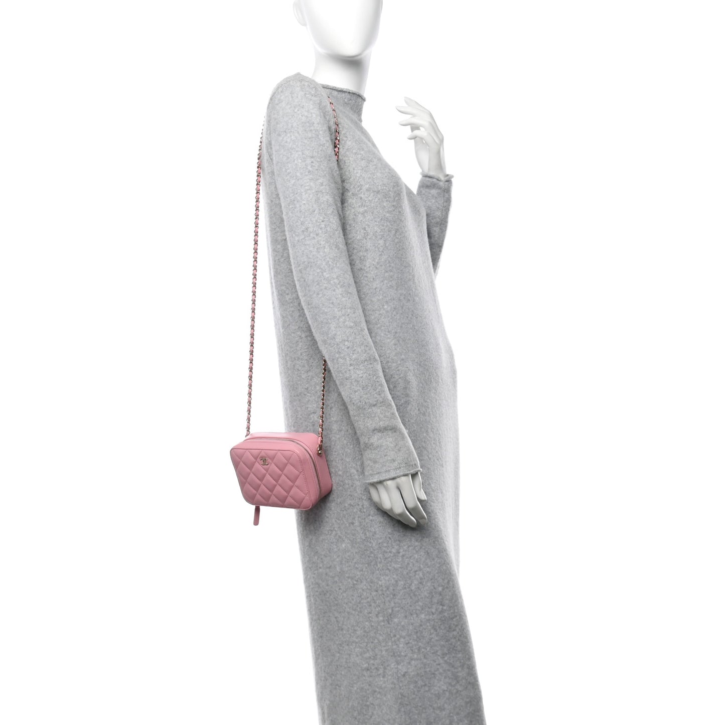 Lambskin Quilted Camera Bag Pink