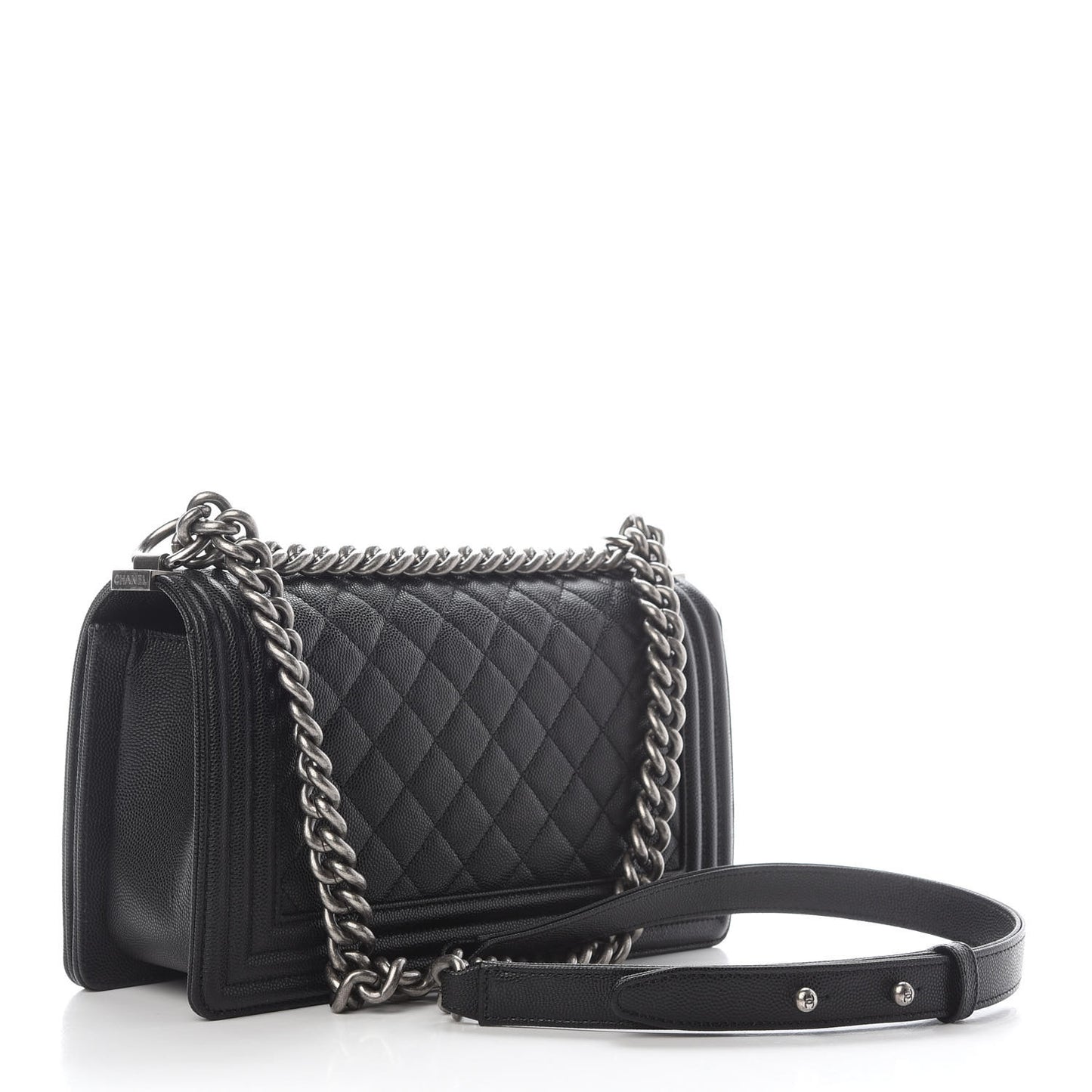 Caviar Quilted Medium Boy Flap Black
