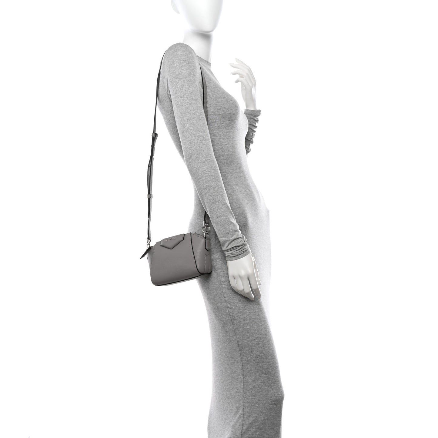 Sugar Goatskin Nano Antigona Pearl Grey