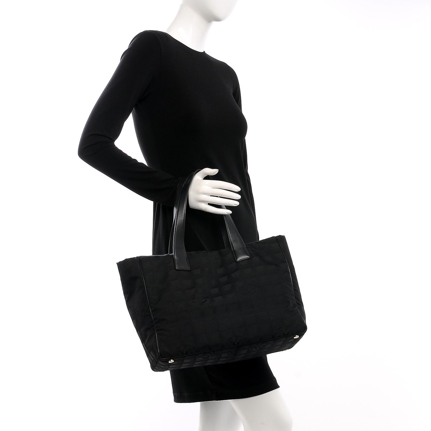 Nylon Large Travel Tote Black