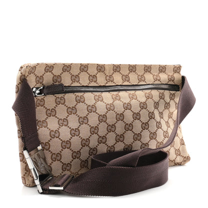 Gucci GG Monogram Double Pocket Belt Bag Dark Brown 3 of 10