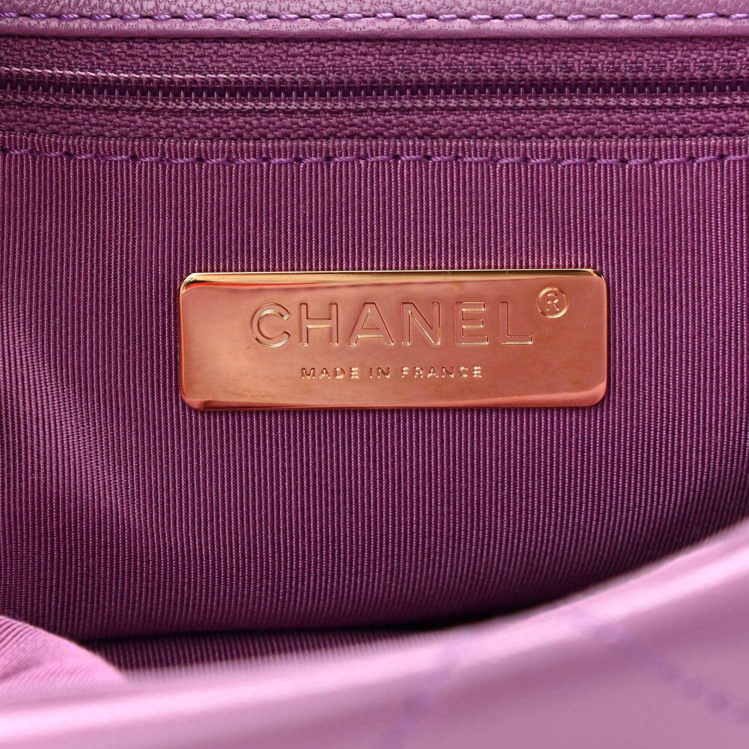 Chanel Goatskin Quilted Large Chanel 19 Flap Purple 6 of 11