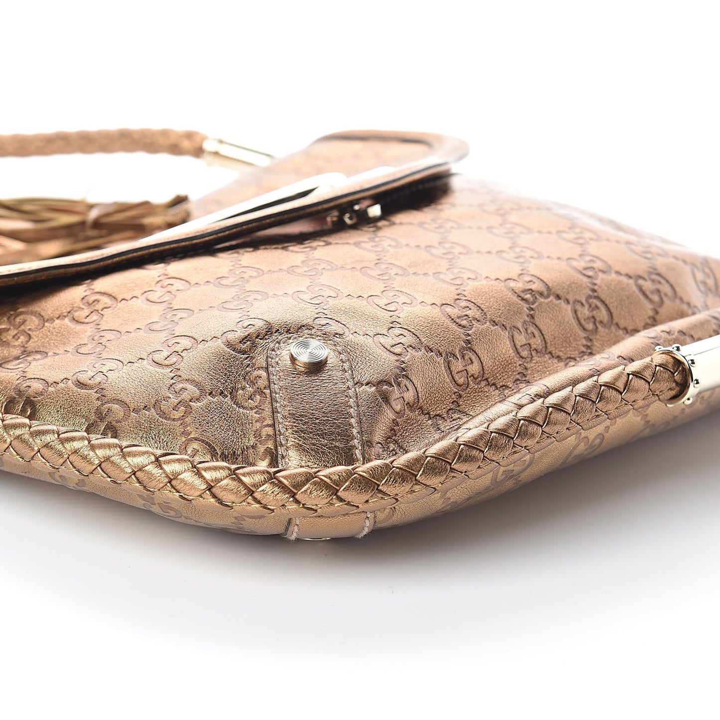 Guccissima Britt Tassel Shoulder Bag Bronze