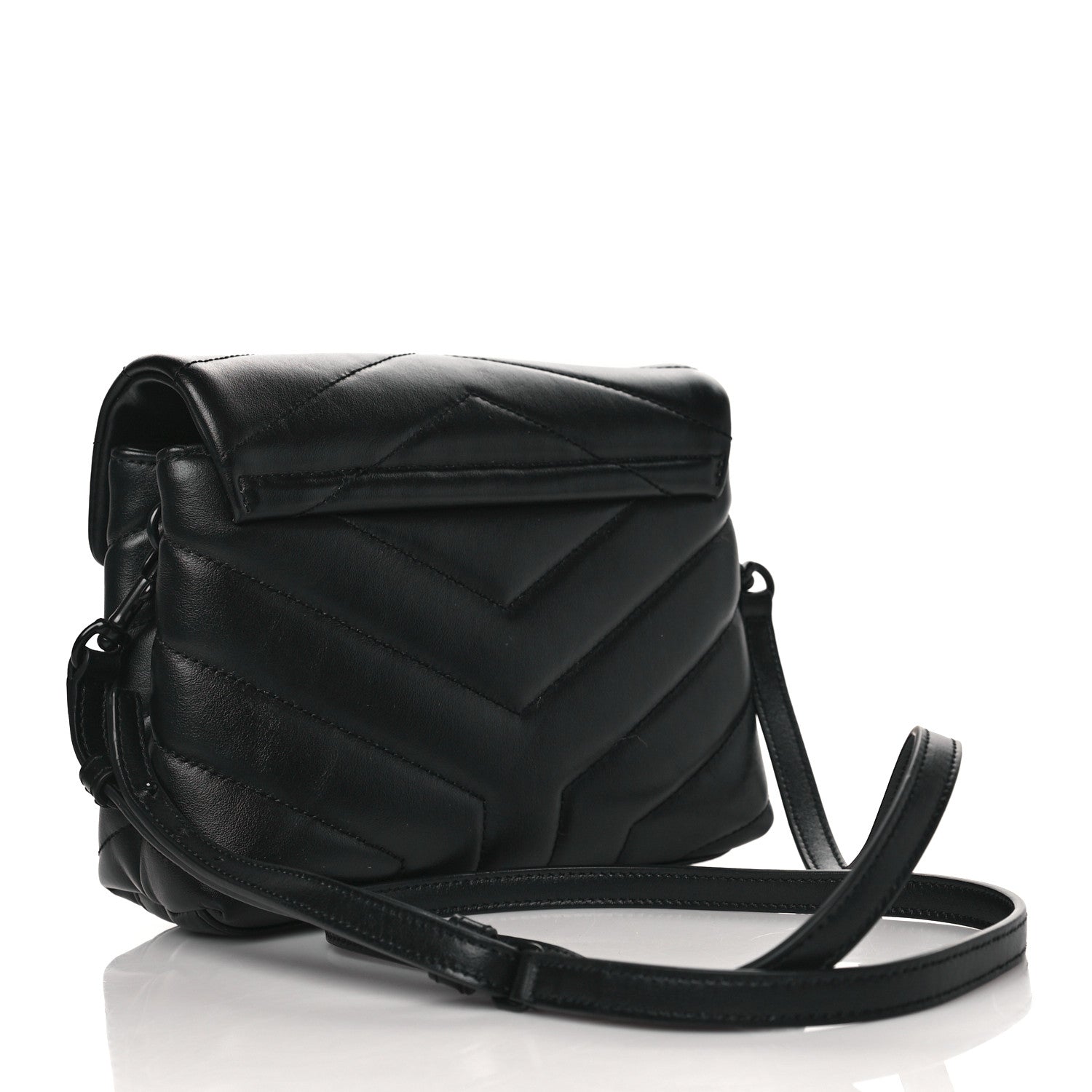 Saint Laurent Calfskin Y Quilted Monogram Toy Loulou Crossbody Bag Black 3 of 9