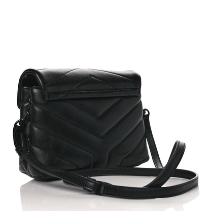 Saint Laurent Calfskin Y Quilted Monogram Toy Loulou Crossbody Bag Black 3 of 9