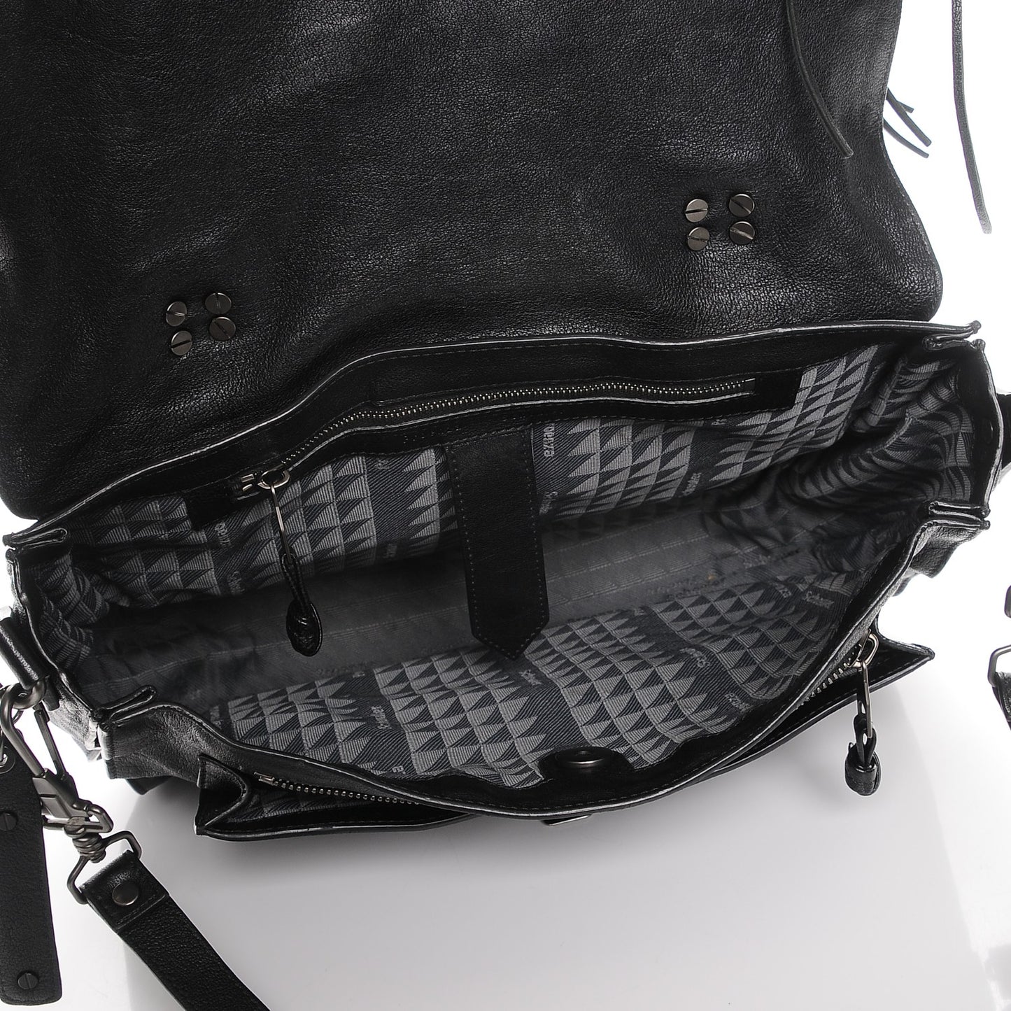 Lambskin Fringe Medium PS1 Satchel Black
