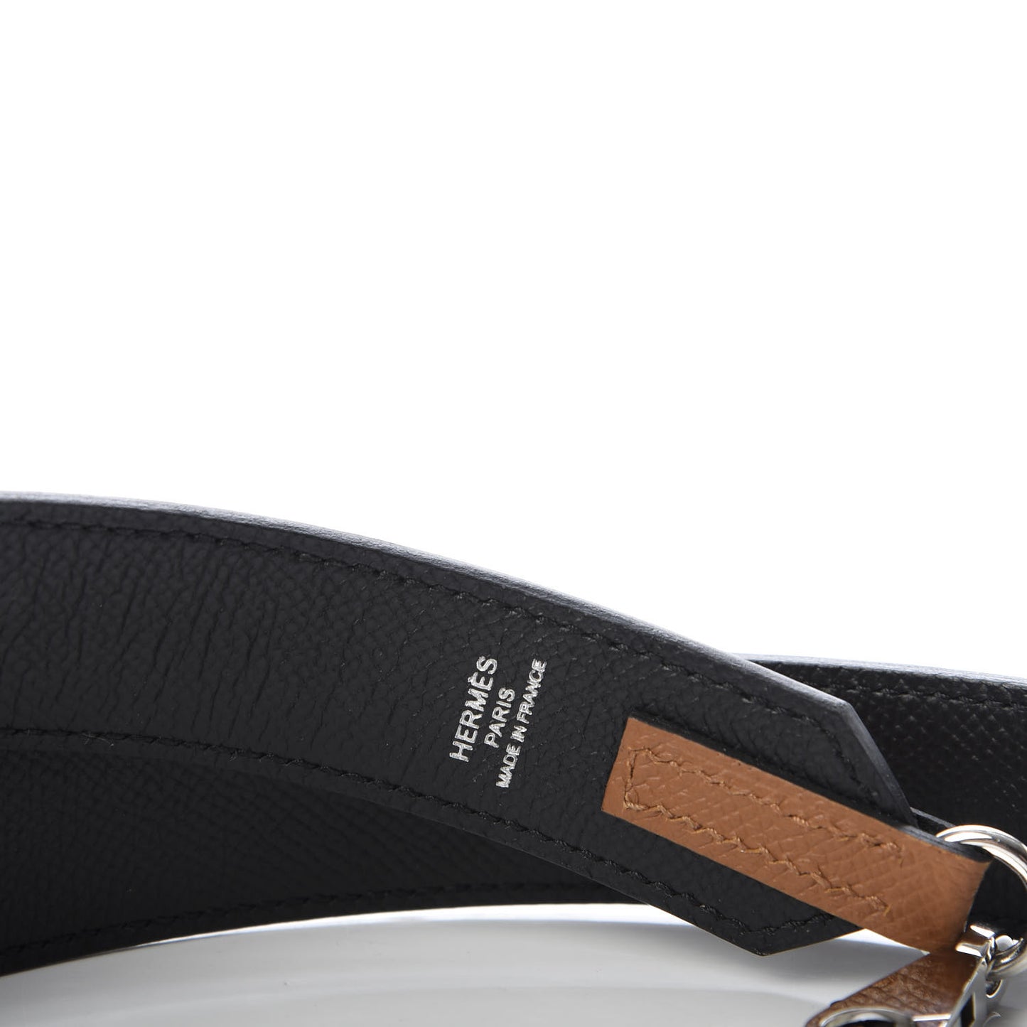Epsom 30mm Tressage Au Galop Shoulder Strap Black Craie Gold