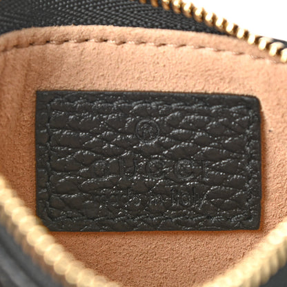 Gucci Pebbled Calfskin GG Marmont Key Case Card Holder Black 5 of 6