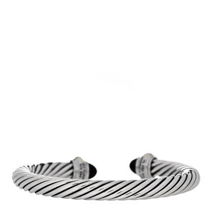 David Yurman Sterling Silver 14K Yellow Gold Black Onyx 7mm Cable Classics Bracelet 2 of 3