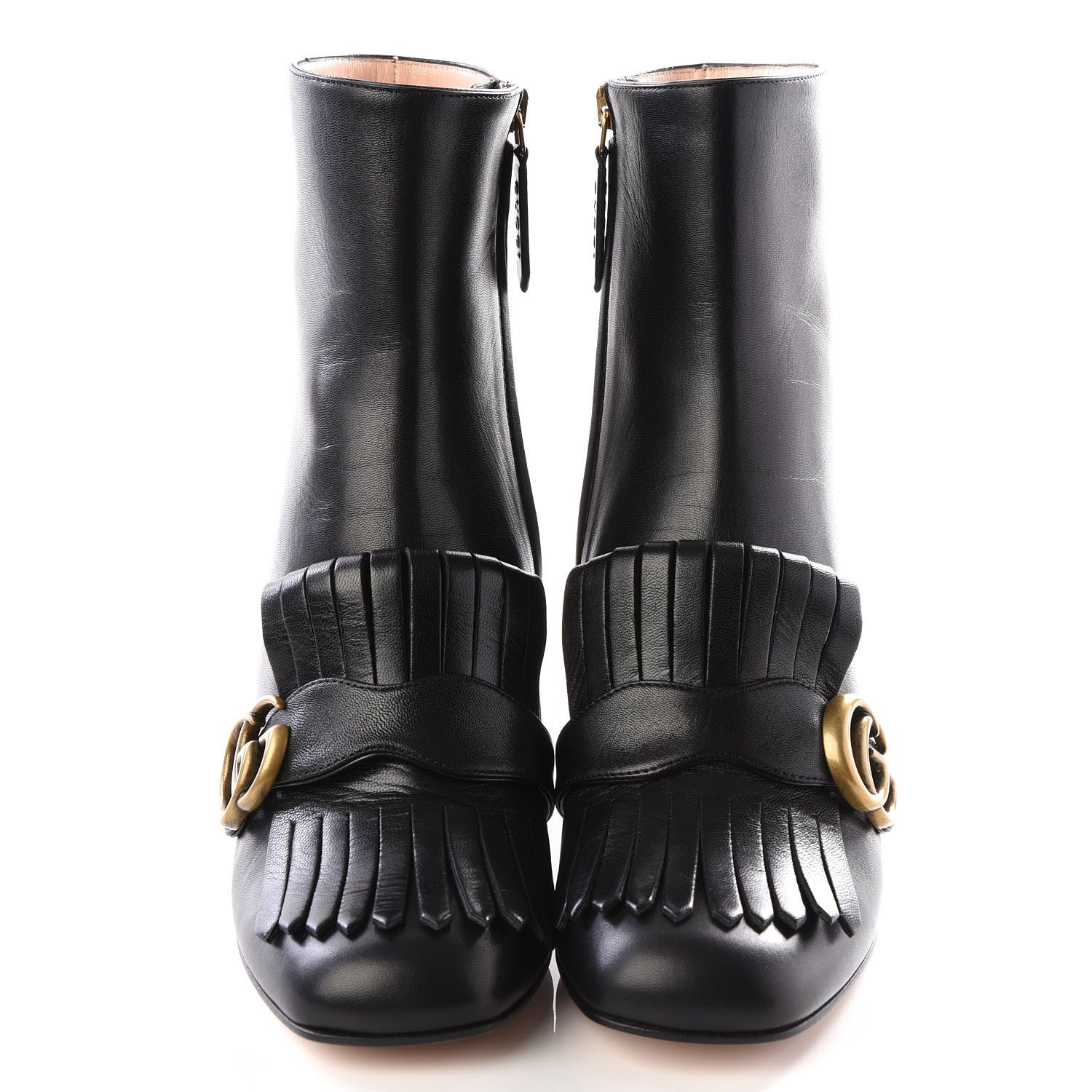 Gucci Malaga Kid GG Marmont Fringe 75mm Ankle Boots 37.5 Black 3 of 9