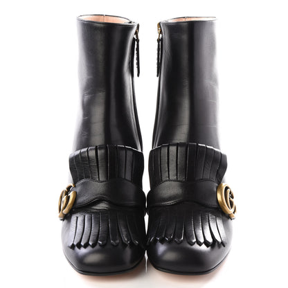 Gucci Malaga Kid GG Marmont Fringe 75mm Ankle Boots 37.5 Black 3 of 9