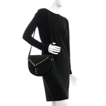 Saint Laurent Suede Y Studs Crossbody Bag Black 2 of 9