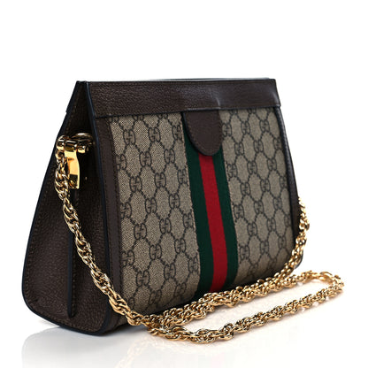 Gucci GG Supreme Monogram Web Small Ophidia Chain Shoulder Bag Brown 3 of 11