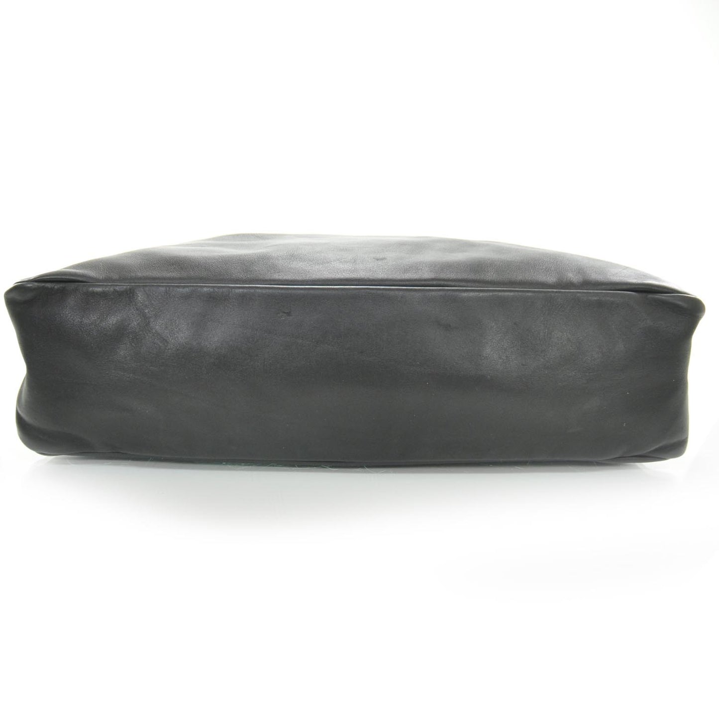 Leather Medium Horsebit Chain Hobo Black