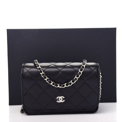 Chanel Lambskin Quilted Mini Wallet On Chain WOC Black 12 of 12