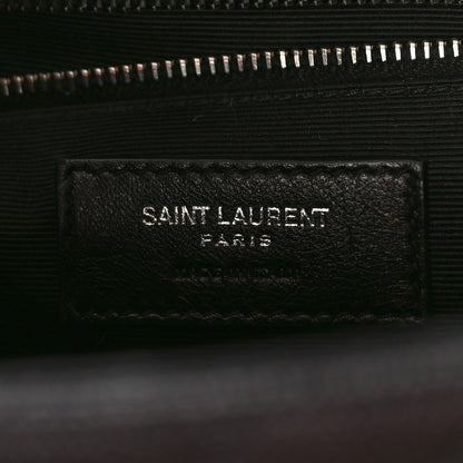 Saint Laurent Grain De Poudre Matelasse Chevron Large Triquilt Monogram Satchel Black 6 of 8